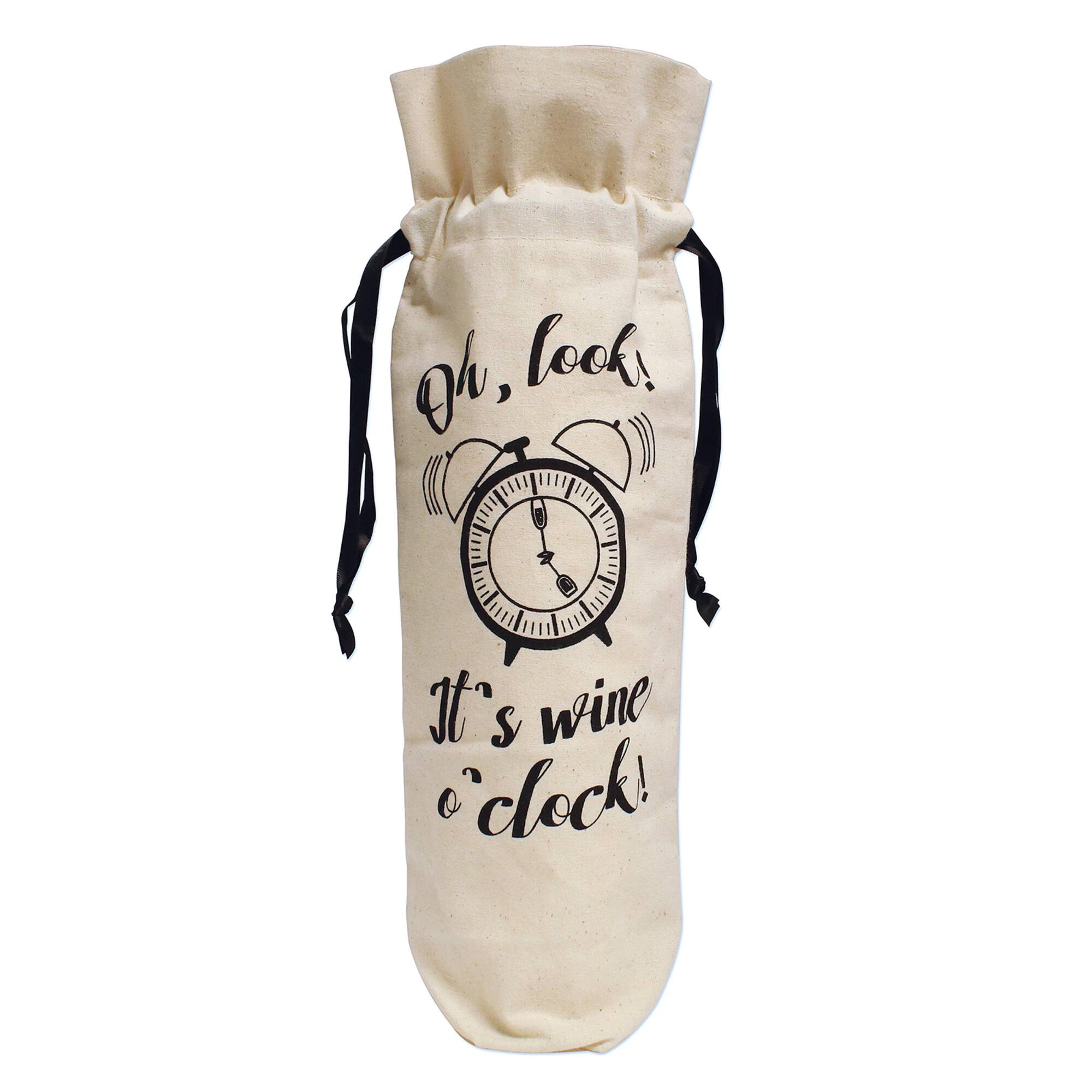 Personality Case™ Wine O'Clock Canvas Wine Bag